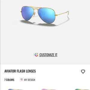 Ray-ban aviators, blue mirrored lenses